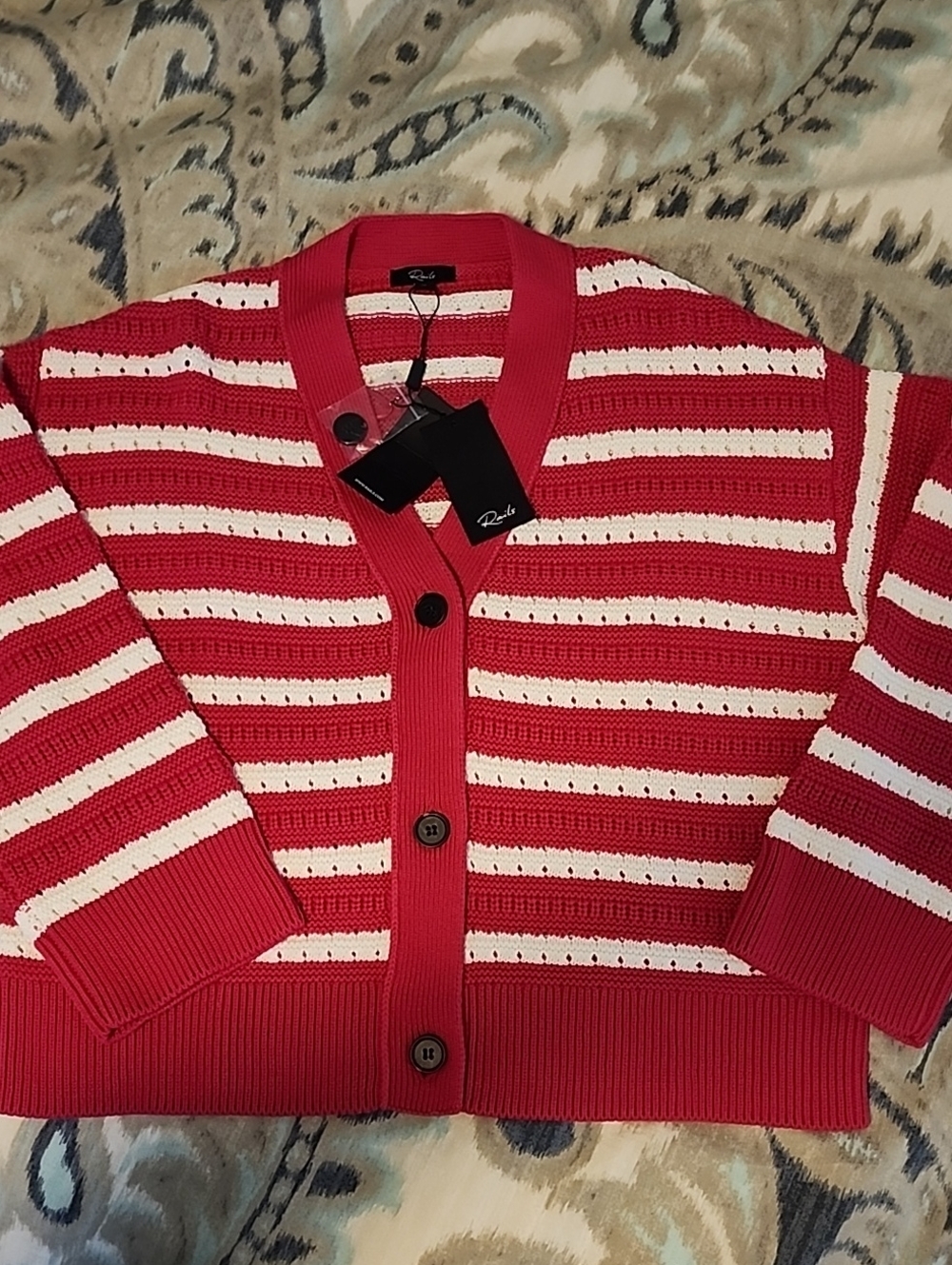 Rails Geneva Cardigan Sweater Button Front Stripes